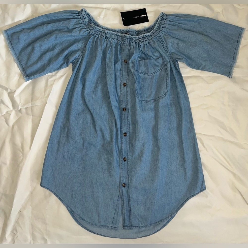 BRAND NEW FashionNova “Keep Things Casual” Denim Mini Dress